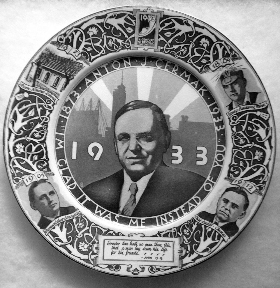 Memorial plate for Mayor Anton Cermak